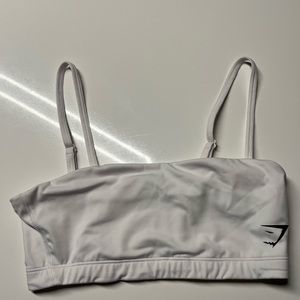 White Gymshark Bandeau sports bra. Size S. Only worn once.